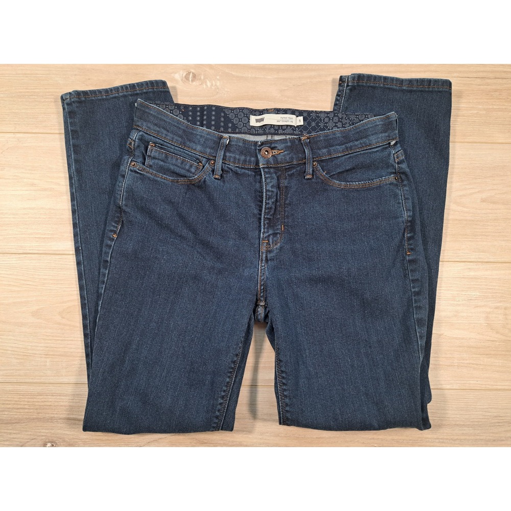 Levis 525 Straight Leg Jeans Womens 8 Perfect Waist Dark Wash Denim Blue